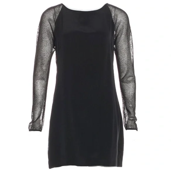 L'AGENCE | Dresses | Lagence Rene Black Silk Mesh Dress | Poshmark